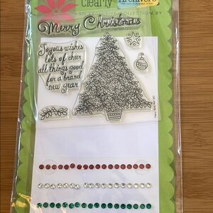 Christmas Tree Stamp Set - Green and Red